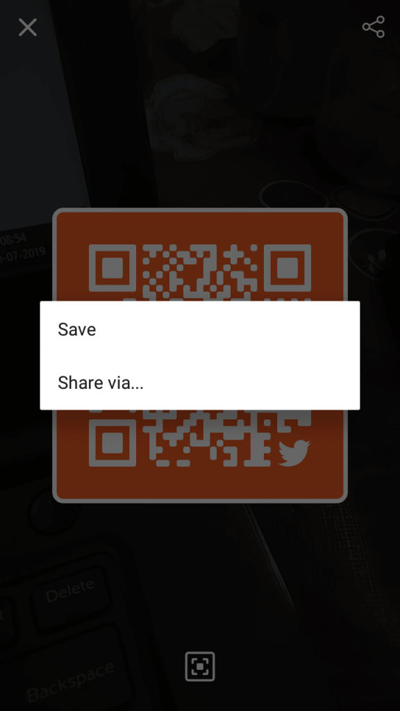 QR Code Save Option