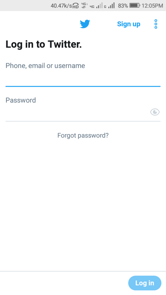 Twitter App Login