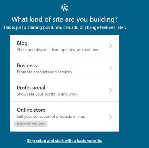 setup WordPress website