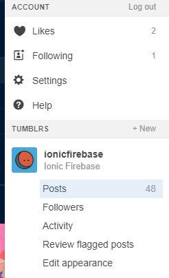 Tumblr account setting