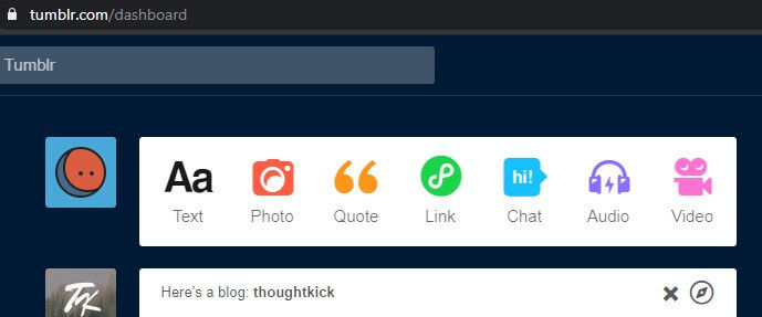 tumblr dashboard