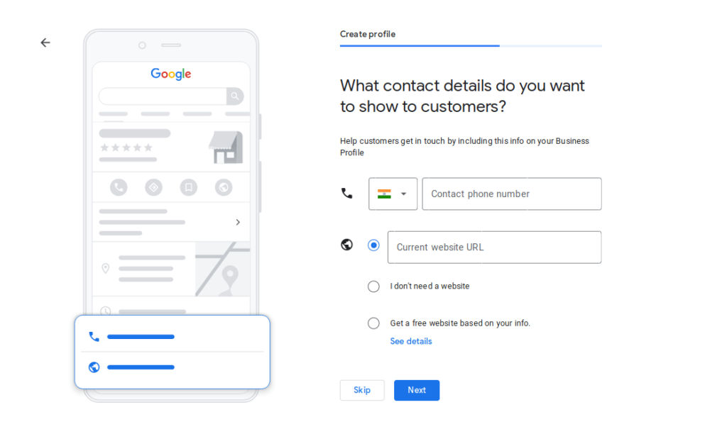 What contact details do you want to show to customers
