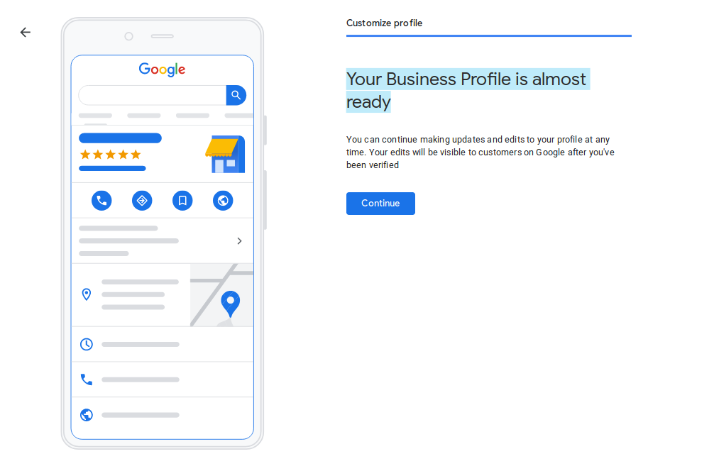 Your Business Profile is almost ready