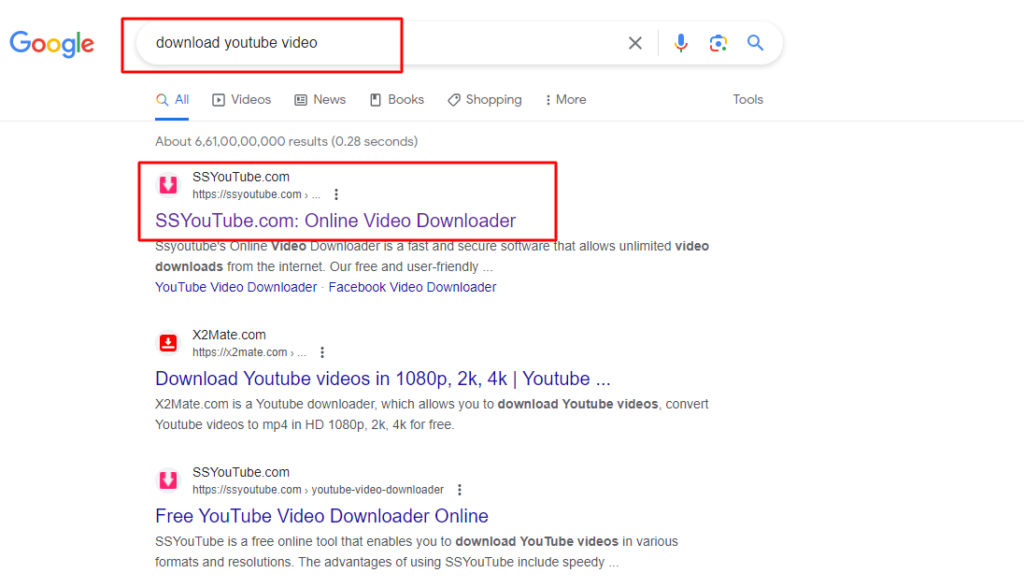 Download youtube video search on gooogle