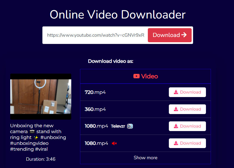 online video download