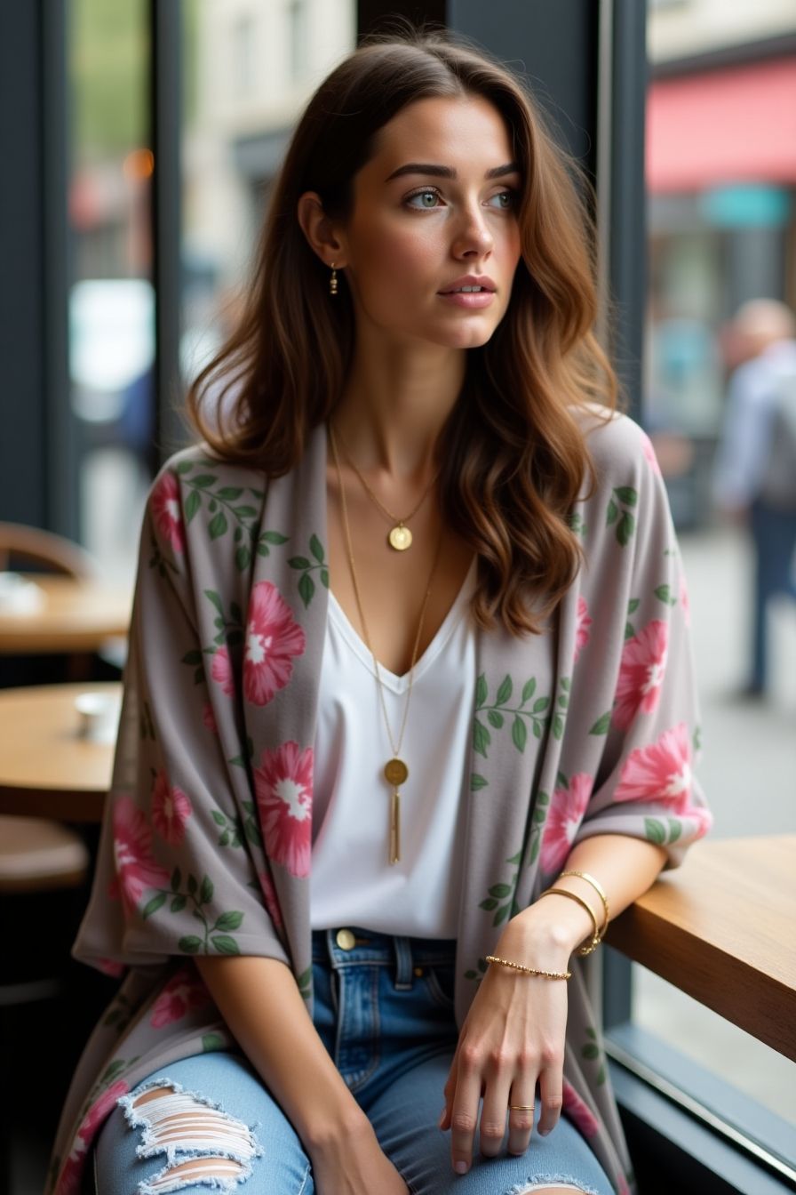 Kimono styled casually