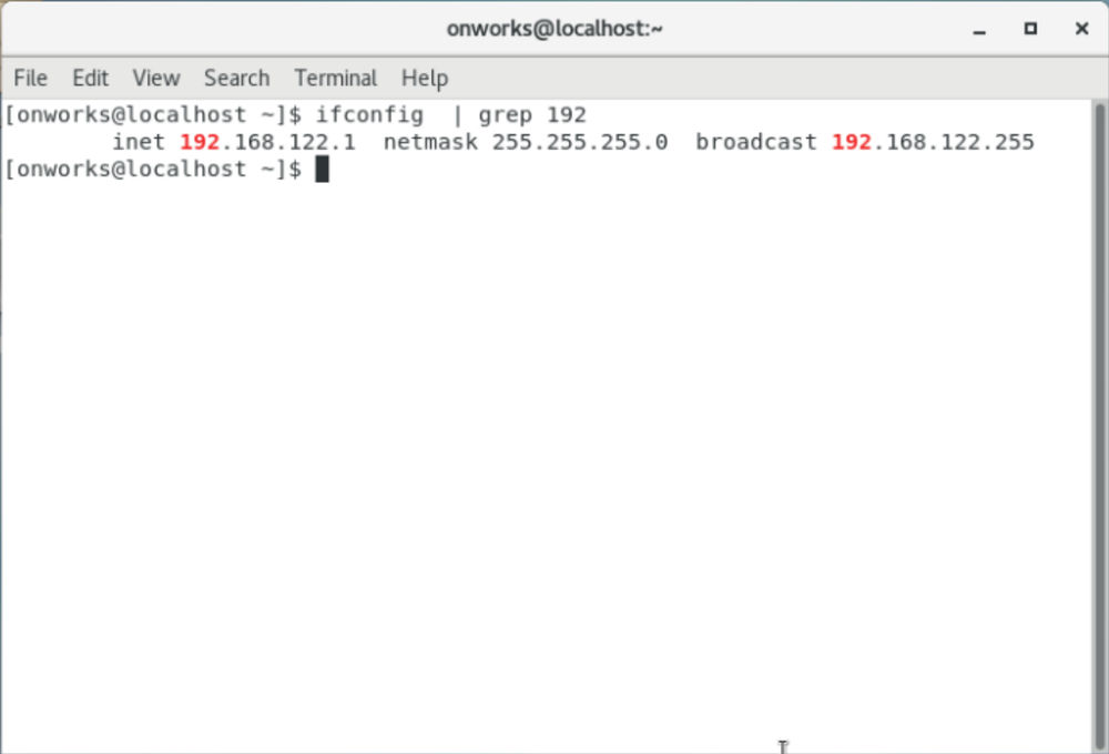 ifconfig command to check ip