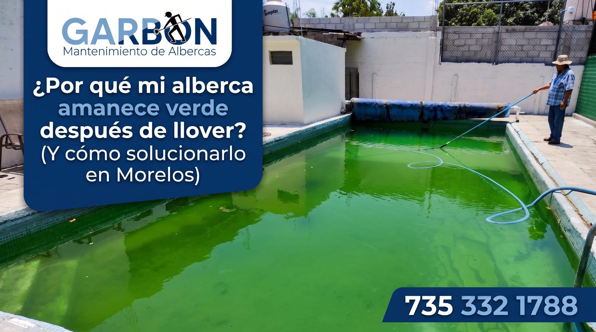 No hay nada más frustrante que planear un fin de semana de descanso, acercarte a la alberca por la mañana tras un chubasco nocturno y encontrarte con que el agua cristalina se ha transformado en un tono verde o turbio.
A continuación te explicamos exactamente por qué sucede este fenómeno y por qué el mantenimiento constante es la clave para no perder tu alberca durante la temporada de lluvias.