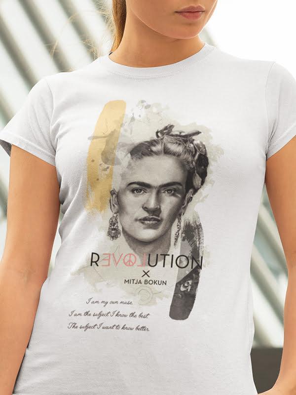 Tiskanje risb in slik na majice 2 Frida kahlo, kot jo je opazil mitja bokun.