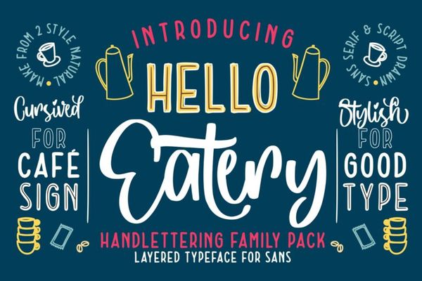 Hello Eatery - Handlettering Pack