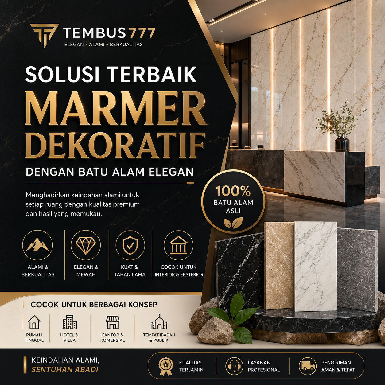 TEMBUS777 - Solusi Terbaik Marmer Dekoratif dengan Batu Alam Elegan image 1