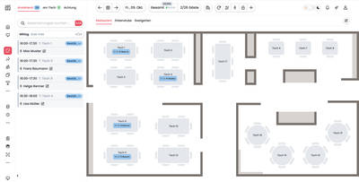 Tischplan im Gastro.site Dashboard