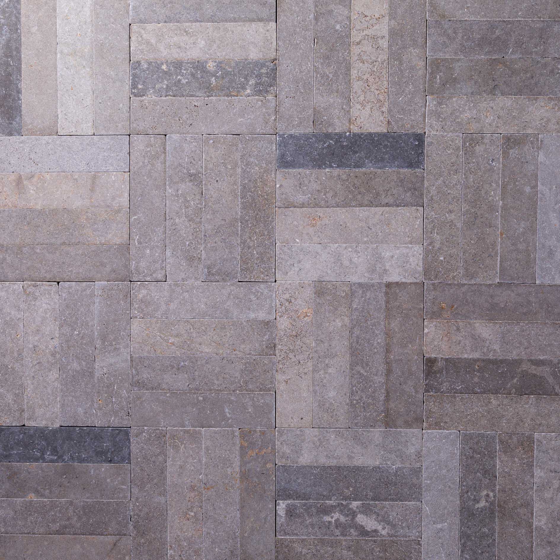 GatherCo Apis Finish Limestone Parquetry BrushedTumbled