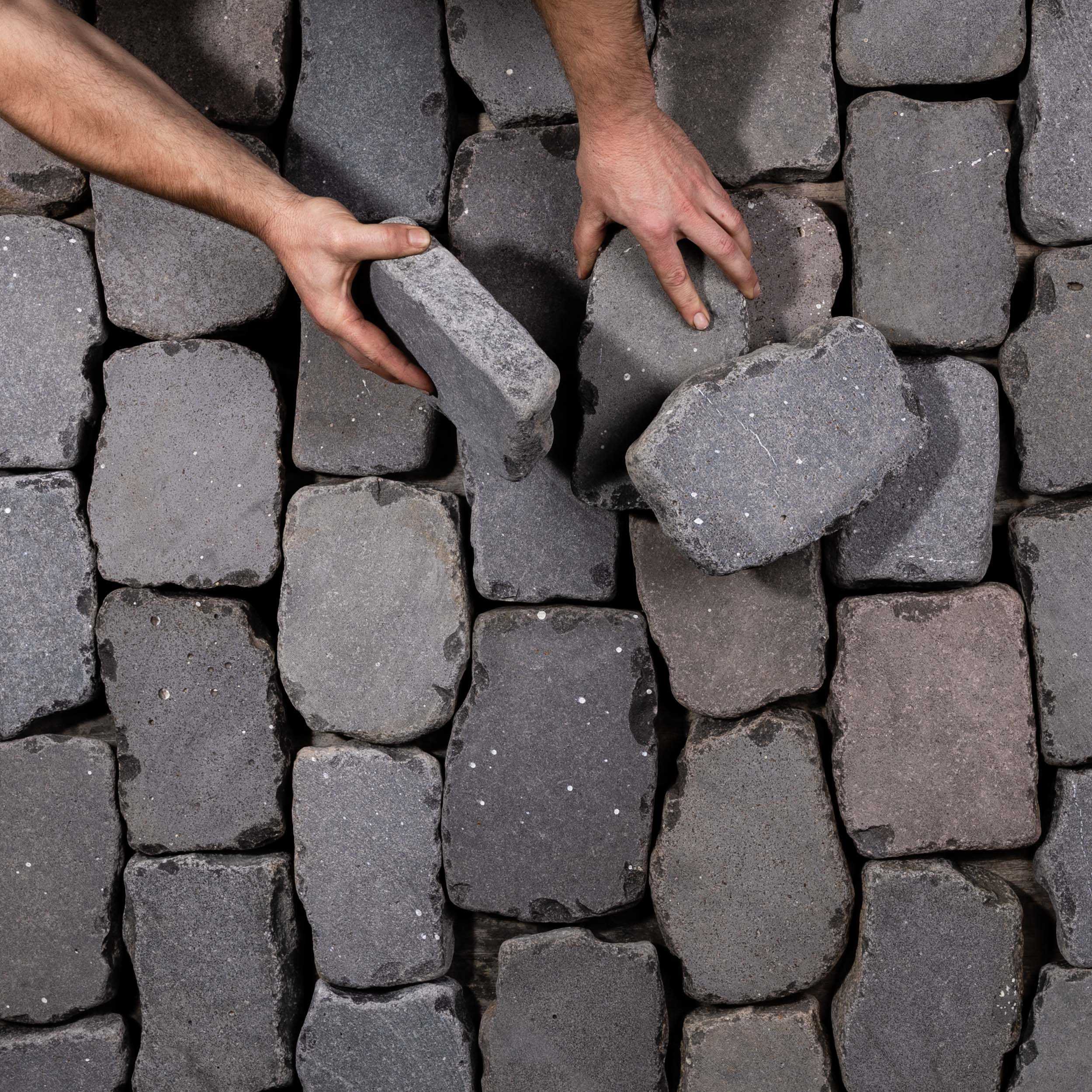 GatherCo Argyle Hero Basalt FullFormatCobbles Antique