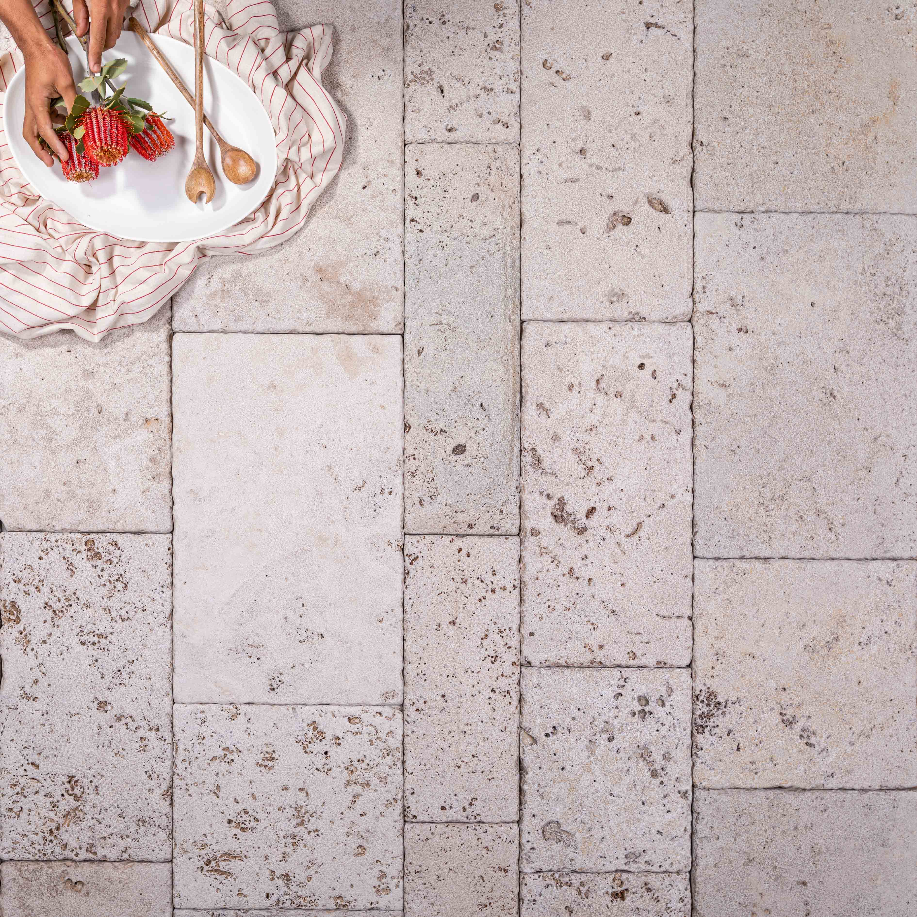 GatherCo Bellini Hero Travertine PaverTile UnfilledBushHammered-9