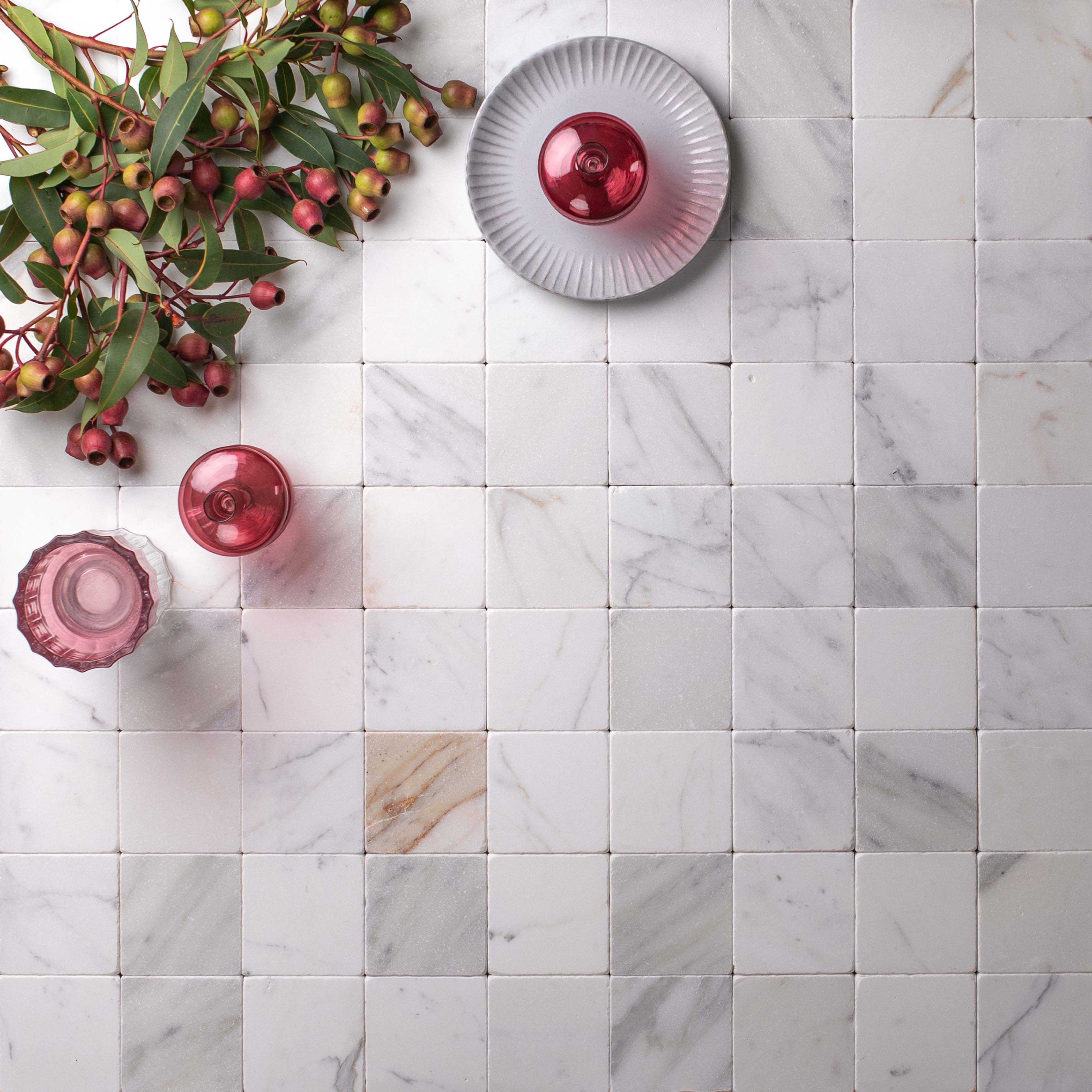 BIANCO  - Honed & Tumbled | Mosaic - Squares
