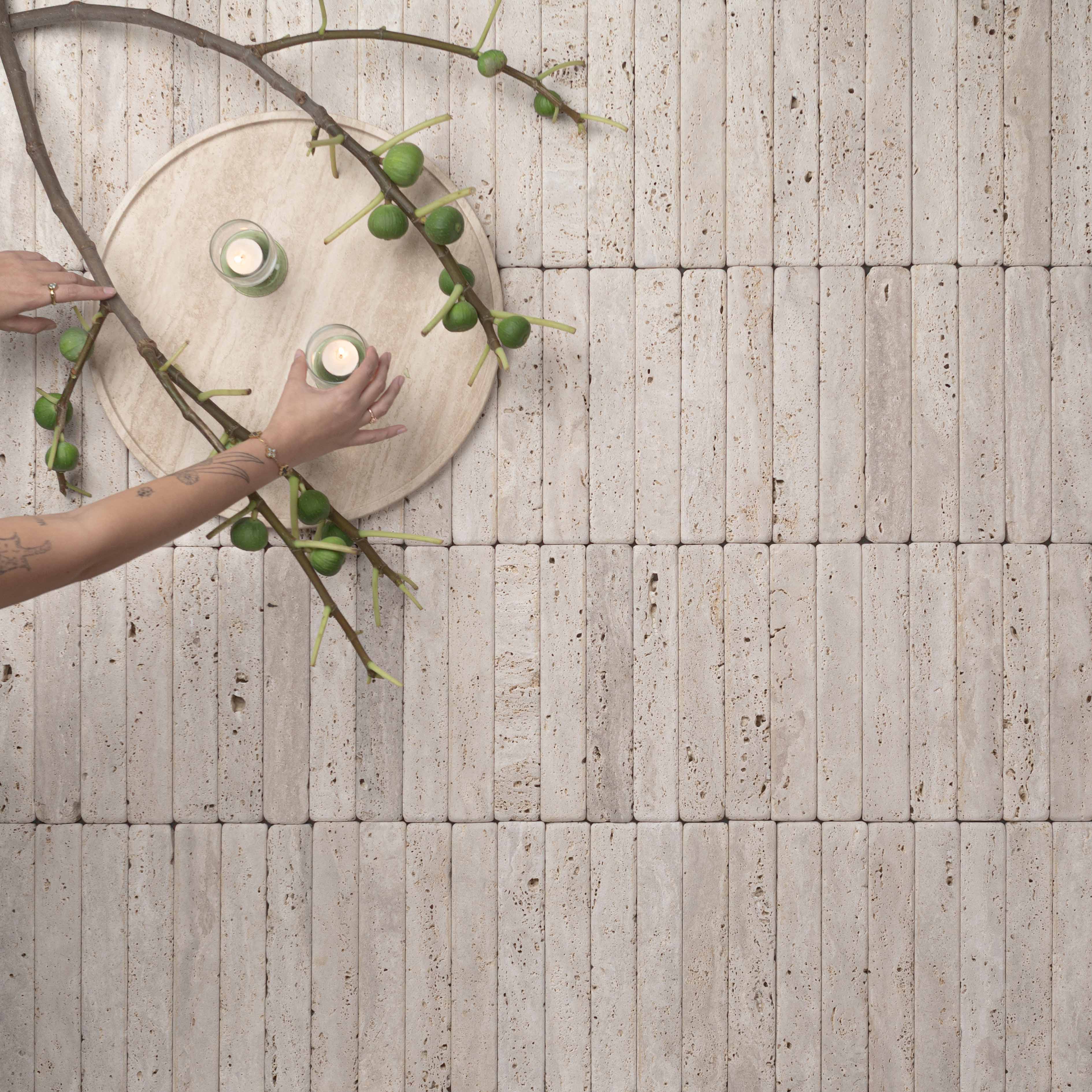 VELORA  - Unfilled, Honed & Tumbled | Battens - Finger Tiles