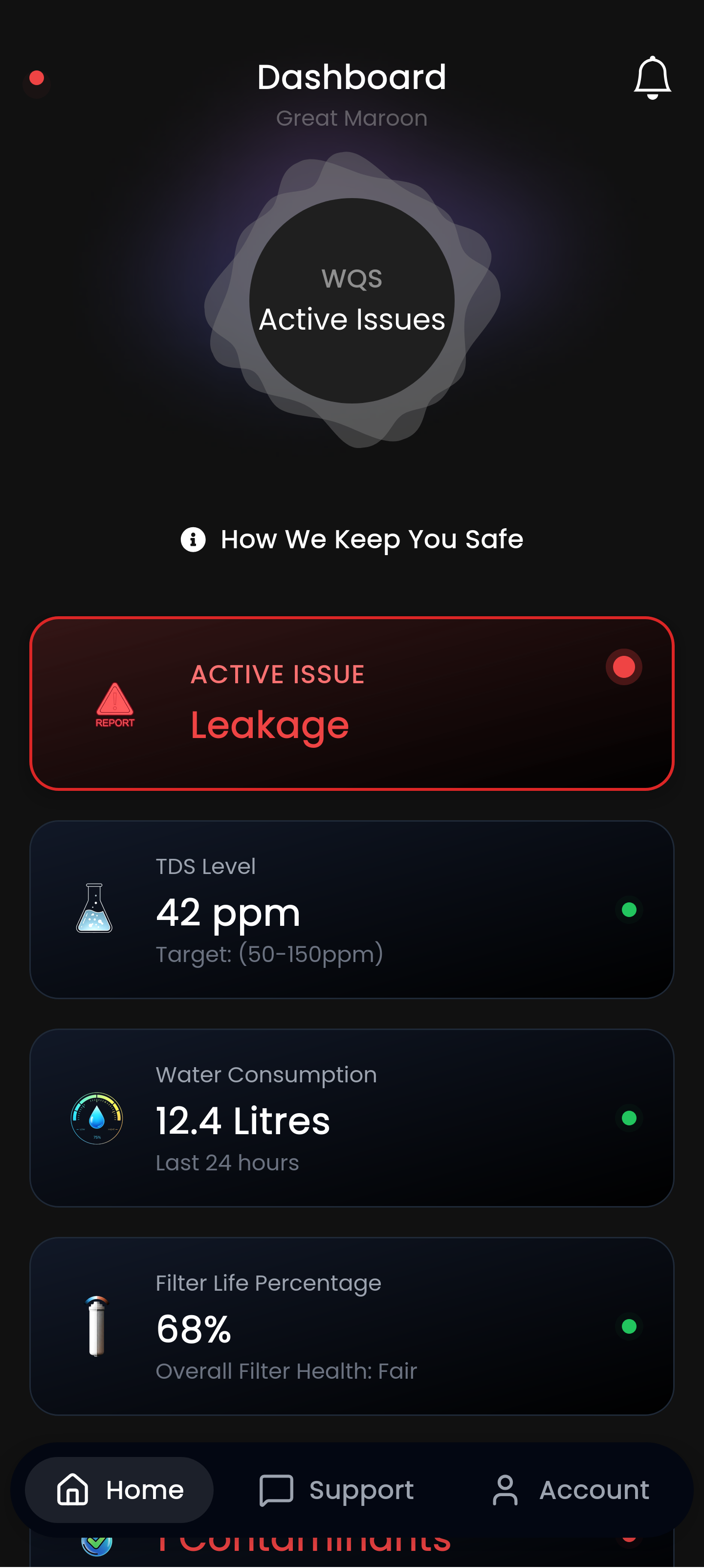 Product screenshot showing commitment to transparency