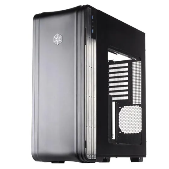 SilverStone FT04B-W Black Extended ATX Aluminum Full Tower Case with Window Side Panel