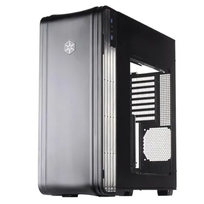 SilverStone FT04B-W Black Extended ATX Aluminum Full Tower Case with Window Side Panel