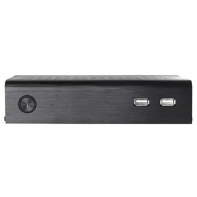 Silverstone Tek Aluminum Top Cover/Steel Body Thin Mini-ITX Media Center/HTPC Case PT13B - Black