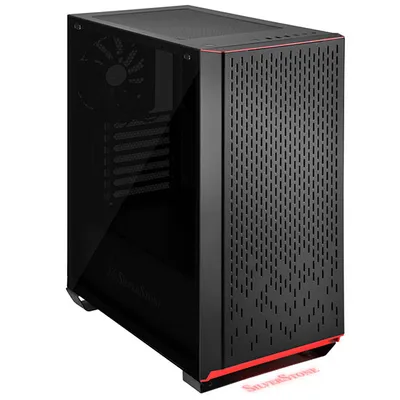 SilverStone Technology Metal ATX Computer Tower Case with Tempered-Glass Side Panel and Ample Air Flow in Black (SST-PM02B-G)