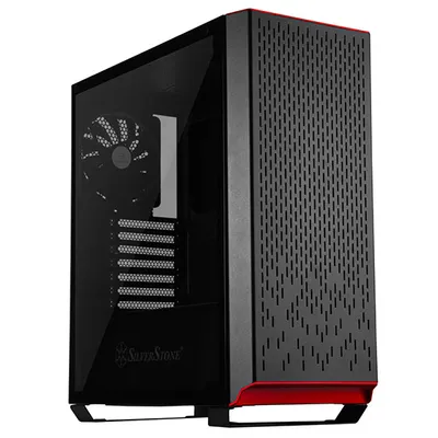 SilverStone Technology Metal ATX Computer Tower Case with Tempered-Glass Side Panel and Ample Air Flow in Black (SST-PM02B-G)