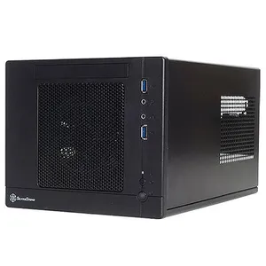 Silverstone Tek Plastic/SECC Mini-ITX Computer Case with 2x USB 3.0 Front Ports SFF Cases, Black SG05BB-LITE