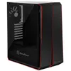 SilverStone Technology ATX Computer Case with Full Tempered-Glass Side Panel in Black with Red LEDs SST-RL07B-G