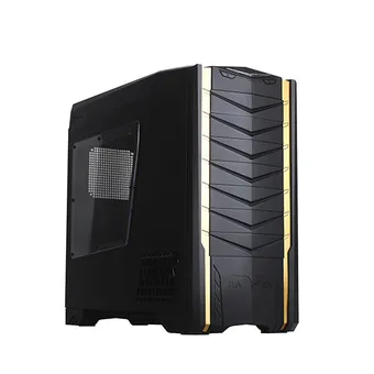 SilverStone SST-RV03B-W - Raven Big Tower EATX ATX Gaming Computer Case, with Window, Champagne trimming, black