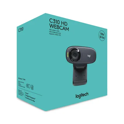 Logitech C310 HD Webcam, HD 720p/30fps, Widescreen HD Video Calling, HD Light Correction, Noise-Reducing Mic, for Skype, FaceTime, Hangouts, WebEx, PC/Mac/Laptop/MacBook/Tablet - Black