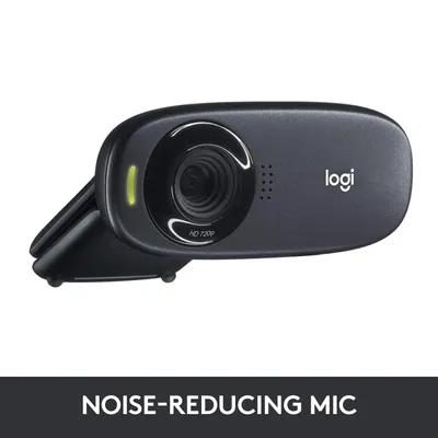 Logitech C310 HD Webcam, HD 720p/30fps, Widescreen HD Video Calling, HD Light Correction, Noise-Reducing Mic, for Skype, FaceTime, Hangouts, WebEx, PC/Mac/Laptop/MacBook/Tablet - Black