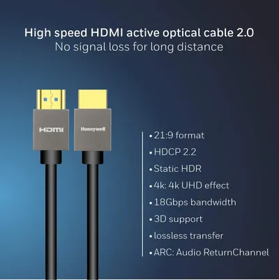 Honeywell High Speed Short Collar HDMI 2.0 Cable with Ethernet - 2M