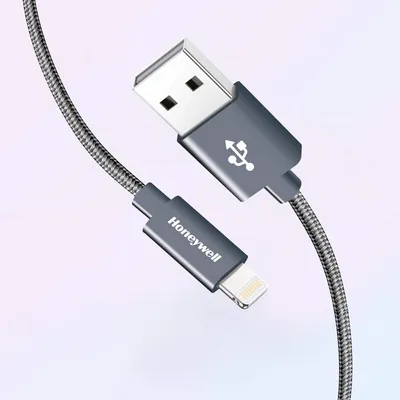 Honeywell Apple Lightning Sync & Charge Cable 1.2 Mtr (Braided) - Grey