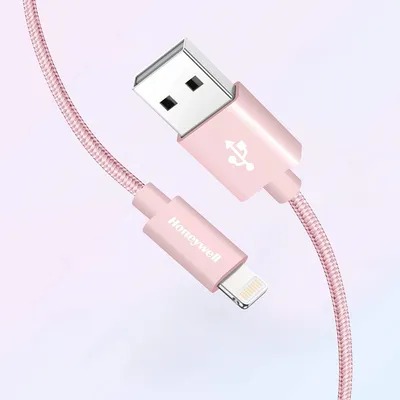 Honeywell Apple Lightning Sync & Charge Cable 1.2 Mtr (Braided) - Rose Gold