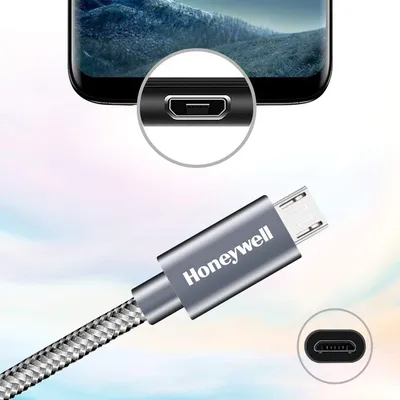 Honeywell USB to Micro USB Cable 1.2 Mtr -  Braided - Grey