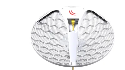 Mikrotik LHG 5
Dual chain 24.5dBi 5GHz CPE/Point-to-Point Integrated Antenna, 600Mhz CPU, 64MB RAM