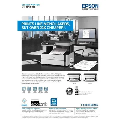 Epson EcoTank M1120 Single Function Monochrome Ink Tank Printer with Wi-Fi