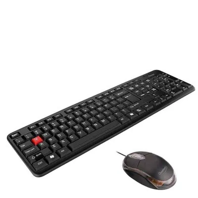 Quantum Black Wired Keyboard & Optical Mouse Combo, QHM7403 & QHM222