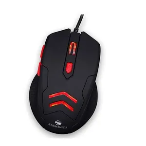 Zebronics Zeb Feather Black Premium USB Gaming Mouse with 6 Buttons & Anti Slip Mouse Pad