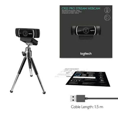 Logitech C922 Black Pro Stream Webcam, 960-001090