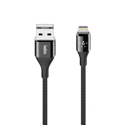 Belkin Kevlar Mixit DuraTek 2.4A Black Lightning to USB iPhone Charging Cable, F8J207bt04-BLK