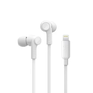 Belkin Rockstar In Ear White Noise Isolation Earphone with Lightning Connector, G3H0001btWHT