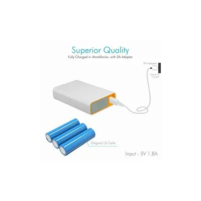 Portronics Tork 7800mAh White & Orange Power Bank with Original LG Cells, POR 716