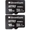 Strontium Nitro UHS-I 16GB MicroSDHC Class 10 Black Memory Card, SRN16GTFU1QR (Pack of 2)