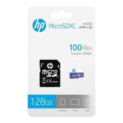 HP 128GB Purple & White Micro SD Memory Card with Adapter