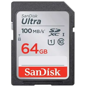 Sandisk 64GB Black SDHC, MicroSDHC Memory Card, SDSDUNR-064G-GN6IN