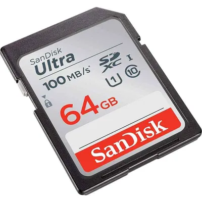 Sandisk 64GB Black SDHC, MicroSDHC Memory Card, SDSDUNR-064G-GN6IN