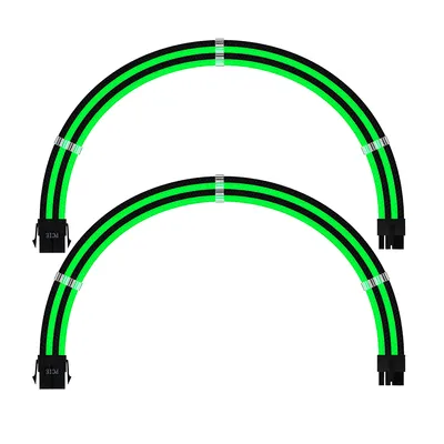 Ant Esports MODPRO Sleeve Cable Kit 30 CM Extension Cable (Green – Black)