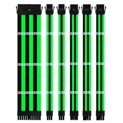 Ant Esports MODPRO Sleeve Cable Kit 30 CM Extension Cable (Green – Black)